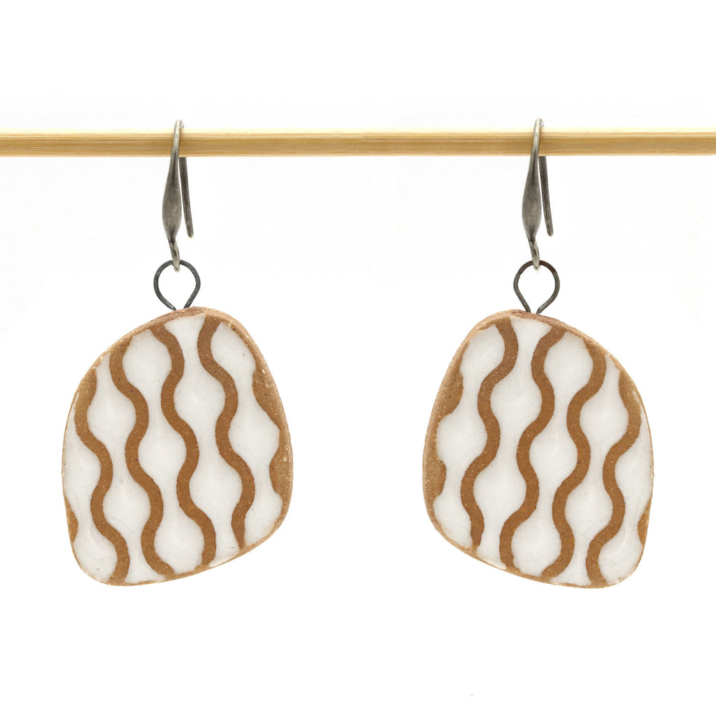 Oorbellen Mono White Swirls