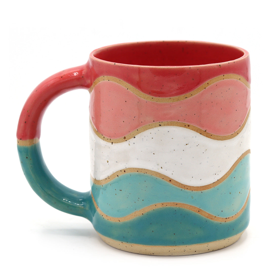 handgemaakte mok van keramiek met kleurrijk patroon