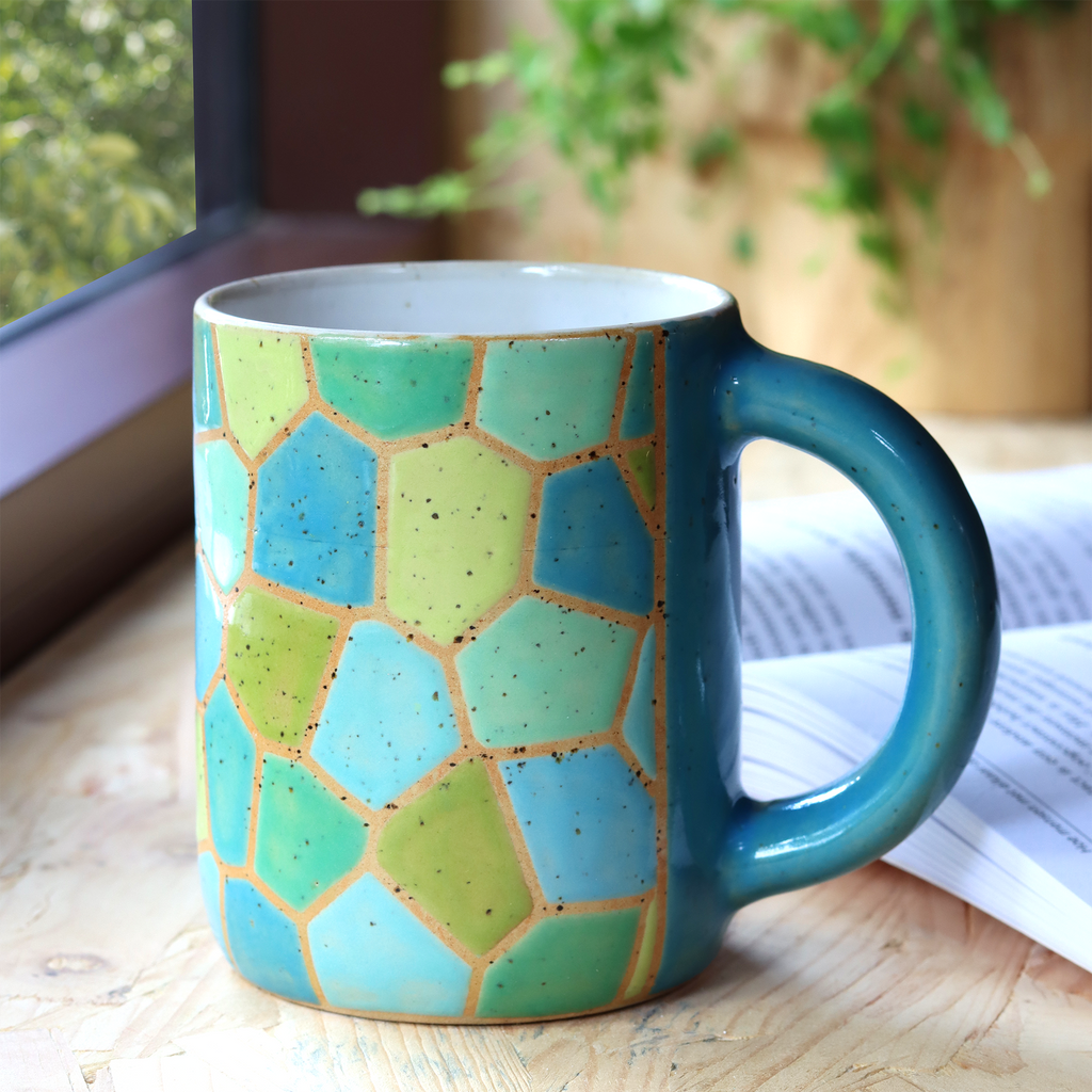 Mok Mosaic Blauw Groen
