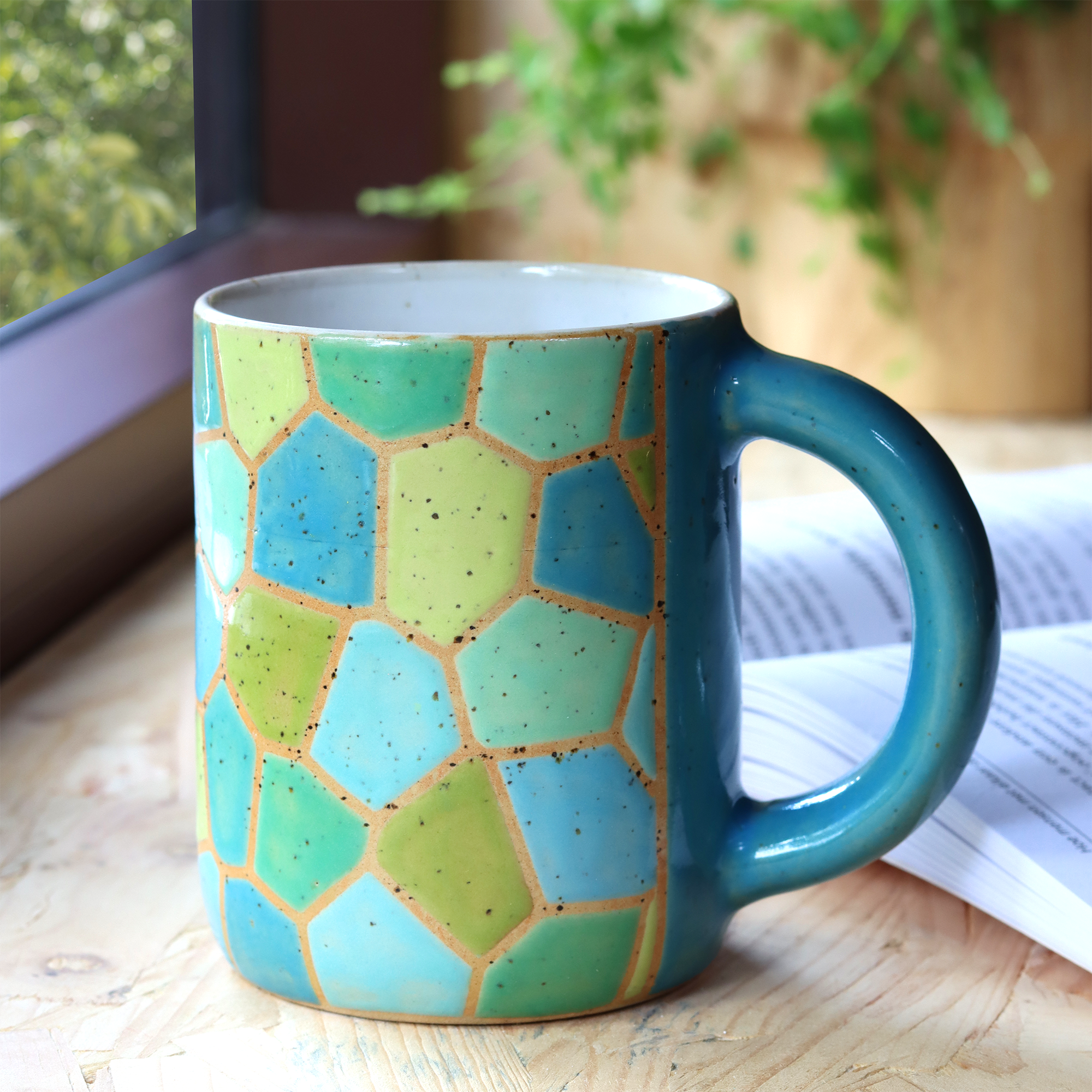 Mok Mosaic Blauw Groen