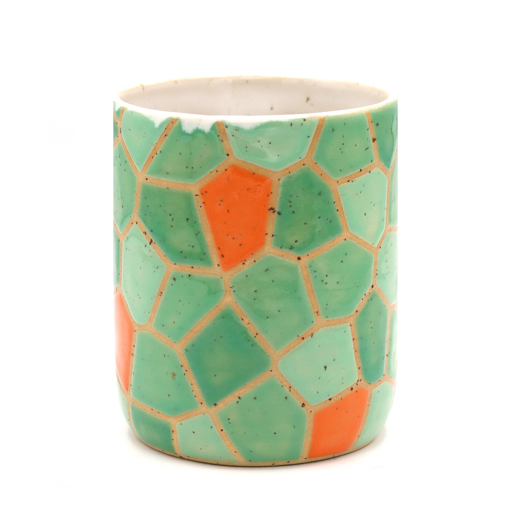 Mug Mosaic Green & Orange